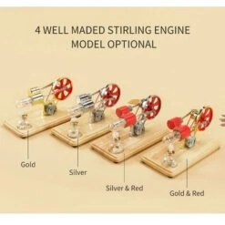 Kit De Moteur Stirling Générateur D'Électricité Modèle De Moteur À Air Chaud Modèle De Générateur Physique Avec Lumière Led Conception De Volant D'Inertie Expérience Scientifique Base En Bois Bricolag -ATMOSPHERA || VIDAXL || Safavieh Soldes 91784080 2