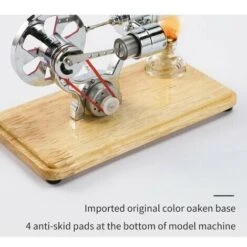 Kit De Moteur Stirling Générateur D'Électricité Modèle De Moteur À Air Chaud Modèle De Générateur Physique Avec Lumière Led Conception De Volant D'Inertie Expérience Scientifique Base En Bois Bricolag -ATMOSPHERA || VIDAXL || Safavieh Soldes 91784080 5