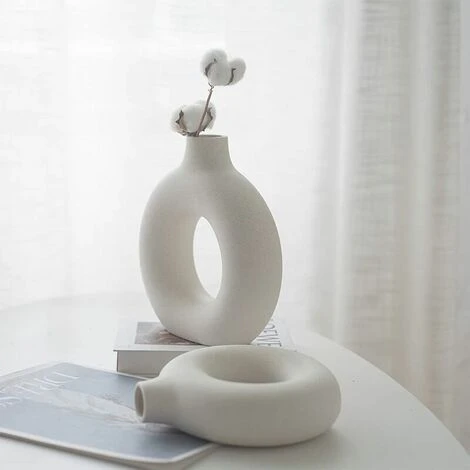 Vase, Vase En Céramique Décoration De La Maison Minimaliste Déco Blanc Végétarien En Céramique Pot De Fleur Vase Decoratif,13.53.514.5cm 6 Vase, Vase En Céramique Décoration De La Maison Minimaliste Déco Blanc Végétarien En Céramique Pot De Fleur Vase Decoratif,13.53.514.5cm – Image 4