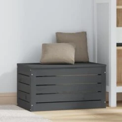 Coffre De Rangement Boîte De Rangement Gris 59,5x36,5x33 Cm Bois Massif De Pin 80622 -ATMOSPHERA || VIDAXL || Safavieh Soldes 91978250 3