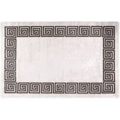 Tapis Lavable Antidérapant Tapis De Salon Tapis D'entrée 80x150 Cm Beige Clair 53124