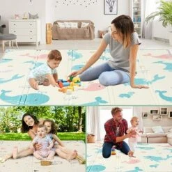 Tapis De Jeu Pour Bébé Sur Le Sol, Tapis De Jeu Pliable Pour Les Bébés Et Les Jeunes Enfants, Double Face, Antidérapant, En Mousse XPE -ATMOSPHERA || VIDAXL || Safavieh Soldes 92291049 4