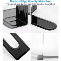 Lot De 4 Paires De Serre-Livres Robustes Pour étagères, Base Antidérapante, Noir, Idéal Pour Bibliothèque, Bureau, Maison, école, Etc. -ATMOSPHERA || VIDAXL || Safavieh Soldes 92332779 4