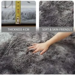 Tapis De Salon Shaggy 160 X 230cm En Peluche Gris Foncé Fibre De Polypropylène Souple Tapis Antidérapante -ATMOSPHERA || VIDAXL || Safavieh Soldes 92464169 5