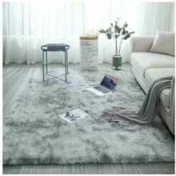 Tapis De Salon Shaggy 120 X 160cm En Peluche Gris Fibre De Polypropylène Souple Tapis Antidérapante