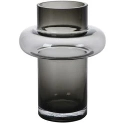 Vase En Verre Teinté - D.16,5 X H.25 Cm - Verre - Gris Fumé - VALOIT