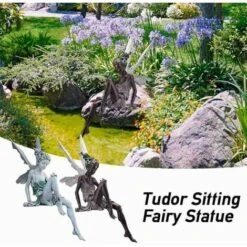 Ornement De Jardin Fée Magique Assise, Tudor Et Turek Assis En Résine Décoration De Jardin 91222 Cm -ATMOSPHERA || VIDAXL || Safavieh Soldes 92920765 3
