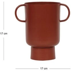 Petit Vase En Métal Avec Anses - H.17 Cm - Terracotta - BILIAN -ATMOSPHERA || VIDAXL || Safavieh Soldes 92921330 5