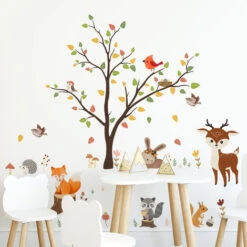 Stickers Muraux Animaux Forêt Arbre Animaux Autocollants Muraux Mural Stickers Ours Renard Pour Chambre Enfants Bébé Pépinière -ATMOSPHERA || VIDAXL || Safavieh Soldes 93437091 3