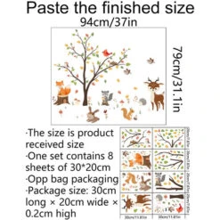 Stickers Muraux Animaux Forêt Arbre Animaux Autocollants Muraux Mural Stickers Ours Renard Pour Chambre Enfants Bébé Pépinière -ATMOSPHERA || VIDAXL || Safavieh Soldes 93437091 4