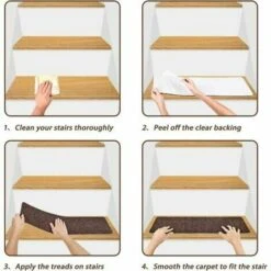 Lot De 15 Marchettes D'escalier, 20 X 76 Cm Tapis De Sécurité Antidérapant Tapis D'intérieur Antidérapant Pour Enfants, Aînés Et Animaux De Compagnie Avec Adhésif Réutilisable, Marron -ATMOSPHERA || VIDAXL || Safavieh Soldes 93579380 5