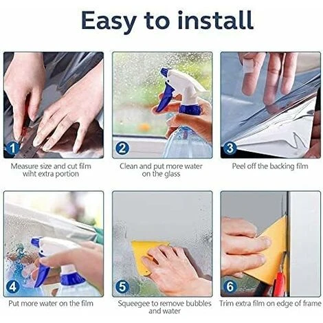 MINKUROW Film Fenetre Anti Regard Film Miroir Fenêtre Sans Tain Film Anti Chaleur Anti UV Électrostatique Protection De La Vie Privée Film Miroir Pour Fenetre De Bureau Maison Magasin 45×200CM Bleu 7 MINKUROW Film Fenetre Anti Regard Film Miroir Fenêtre Sans Tain Film Anti Chaleur Anti UV Électrostatique Protection De La Vie Privée Film Miroir Pour Fenetre De Bureau Maison Magasin 45×200CM Bleu – Image 5