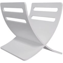 Porte-revue En Bois Sur Pied Blanc VidaXL