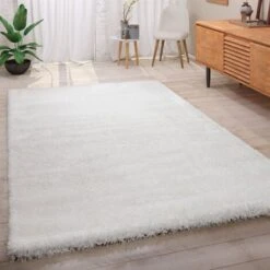 Paco Home Tapis Shaggy Haut Poil Long Poil Légèrement Mêlé En Crème 60x100 Cm