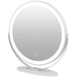 Hofuton Miroir De Maquillage à Ecran Tactile Eclairé Avec LED, Miroir Rond De Maquillage De Coiffeuse Pour Table, Blanc, 50CM, Blanc Froid 11 Hofuton Miroir De Maquillage à Ecran Tactile Eclairé Avec LED, Miroir Rond De Maquillage De Coiffeuse Pour Table, Blanc, 50CM, Blanc Froid -ATMOSPHERA || VIDAXL || Safavieh Soldes 94183366 5