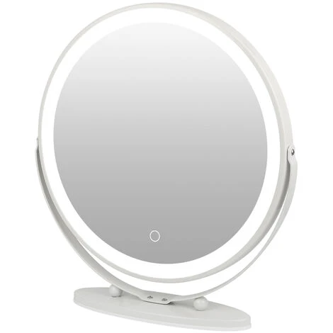 Hofuton Miroir De Maquillage à Ecran Tactile Eclairé Avec LED, Miroir Rond De Maquillage De Coiffeuse Pour Table, Blanc, 50CM, Blanc Froid 7 Hofuton Miroir De Maquillage à Ecran Tactile Eclairé Avec LED, Miroir Rond De Maquillage De Coiffeuse Pour Table, Blanc, 50CM, Blanc Froid – Image 5