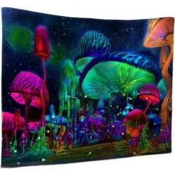 Tapisserie Murale Champignons Tenture Murale Hippie Psychédélique