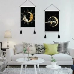 Pièces Tapisserie De Lune, T-Audace Tapisserie Psychédélique Phases De Lune Étoile Tapisseries En Forme De Lune Pour Chambre Salon 35x50cm (Noir) -ATMOSPHERA || VIDAXL || Safavieh Soldes 94719678 4