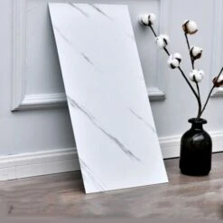 Salle De Bain Cuisine PVC Auto-adhésif Carrelage Autocollant Salle De Bain étanche Papier Peint Salon Marbre Fond Papier Peint Carrelage Salle De Bain Papier Peint étanche (Jazz White (10 Pcs)