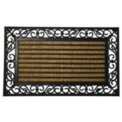 Paillasson En Fibre De Coco Et Caoutchouc Rayé 45x75 Cm.