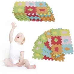 GUOYIHUA® Puzzle Tapis Mousse Bébé, 36 Pièces, Tapis De Jeu Très Résistant Pour Enfants, Animaux