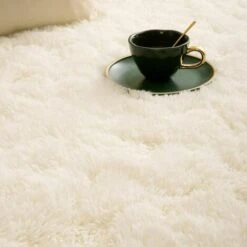 ELLE Tapis Shaggy Doux Pour Chambre à Coucher Tapis Doux Pour Salon Tapis De Chambre D'enfants Tapis De Filles Tapis De Décoration Pour Enfants 4 X 5,3 Pieds Blanc Crémeux -ATMOSPHERA || VIDAXL || Safavieh Soldes 94923190 4