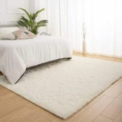 ELLE Tapis Shaggy Doux Pour Chambre à Coucher Tapis Doux Pour Salon Tapis De Chambre D'enfants Tapis De Filles Tapis De Décoration Pour Enfants 4 X 5,3 Pieds Blanc Crémeux -ATMOSPHERA || VIDAXL || Safavieh Soldes 94923190 5