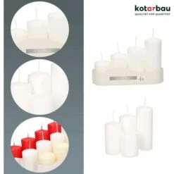 KOTARBAU Lot De 4 Bougies Piliers Blanc -ATMOSPHERA || VIDAXL || Safavieh Soldes 95292496 3