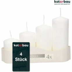 KOTARBAU Lot De 4 Bougies Piliers Blanc -ATMOSPHERA || VIDAXL || Safavieh Soldes 95292496 4