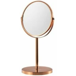 Miroir De Table Deux Or Rose Tabletop Vintage Double Face 2 X Magnification Round Vanity Mirror