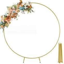 Arche Porte Décorative Pour Mariage Rond Dia.2m Couleur Dorée