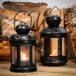 Lanterne Avec Photophore à Suspendre - Métal - Look Vintage - Pour Intérieur & Extérieur - Noir - 20 Cm -ATMOSPHERA || VIDAXL || Safavieh Soldes 95518007 4