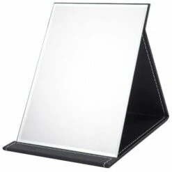 Miroir Cosmétique Portable Pliable HD Pour étudiants Et Dortoirs - Noir Et étanche - Moyen