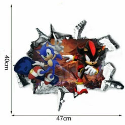 Autocollants De Jeu Sonic Enfants Dessin Animé Chambre Fond Décoration Murale Autocollant Mural Auto-adhésif