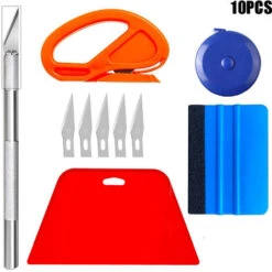 Kit Covering,Outils De Film Pour Papier Peint,Fenêtre Voiture,Carrelage Vinyle,Raclette Pour Pose Adhesif,avec Squeegee Au Silicone,Couteau Universel Et Des Lames -ATMOSPHERA || VIDAXL || Safavieh Soldes 95916767 5