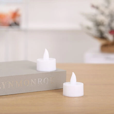 Lot De 12 Bougies Chauffe-plat LED Sans Flamme 100 Heures Avec Ampoule Vacillante Réaliste à Piles Pour Fêtes Et Fêtes - Jaune Chaud H146 4 Lot De 12 Bougies Chauffe-plat LED Sans Flamme 100 Heures Avec Ampoule Vacillante Réaliste à Piles Pour Fêtes Et Fêtes - Jaune Chaud H146 – Image 2