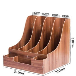 Organiseur De Bureau　Porte Revue Bois, Porte Magazine / Documents Rangement Bureau - HC04 Bois De Cerisier