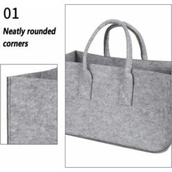 Panier à Bois　Panier à Bois De Chauffage En Feutre, Panier De Rangement En Feutre Avec Poignées Grand Sac En Feutre Pliable Réutilisable, Sacs De Chariot De Courses Portables, Pour Bois, Journal, Maga -ATMOSPHERA || VIDAXL || Safavieh Soldes 96338934 4