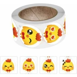Sticker Mural　500 Pièces De Pâques Autocollant Roll Poussin Étiquettes D'emballage Autocollants Rond Adhésif D'étanchéité Cadeau Stickers Pour Bricolage Craft Party Faveurs Sac Stuffer Stickers -ATMOSPHERA || VIDAXL || Safavieh Soldes 96339270 5