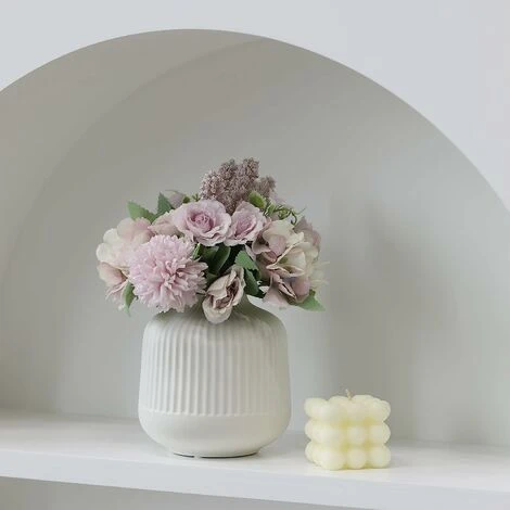 Petit Vase Blanc Ceramique Vases Decoration Design Moderne Vase Minimaliste Pour Décoration De Pièce Maîtresse Table, S 5 Petit Vase Blanc Ceramique Vases Decoration Design Moderne Vase Minimaliste Pour Décoration De Pièce Maîtresse Table, S – Image 3