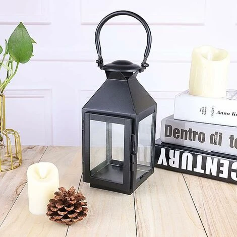 Bougeoir/Lanternes En Fer, Style Vintage Lanterne Intérieure/Extérieure Pour Décorations Maison Cour/Pavillon/Bois/Jardin/Jardin à Thé 6 Bougeoir/Lanternes En Fer, Style Vintage Lanterne Intérieure/Extérieure Pour Décorations Maison Cour/Pavillon/Bois/Jardin/Jardin à Thé – Image 4