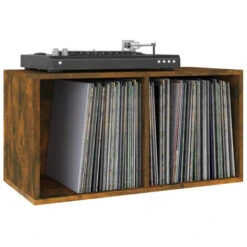 VIDAXL Boîte De Rangement à Disques Vinyle Chêne Fumé 71x34x36 Cm Bois -ATMOSPHERA || VIDAXL || Safavieh Soldes 97396497 5