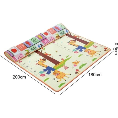 Tapis De Jeu En Coton Pour Bébé Tapis De Jeu Pour Bébé Tapis Rampant Pour Sol Tapis De Bébé Grand Super Doux Extra épais (0,5 Cm), Surface En Peluche Pliable Antidérapant Non Toxique, Style 1 4 Tapis De Jeu En Coton Pour Bébé Tapis De Jeu Pour Bébé Tapis Rampant Pour Sol Tapis De Bébé Grand Super Doux Extra épais (0,5 Cm), Surface En Peluche Pliable Antidérapant Non Toxique, Style 1 – Image 2