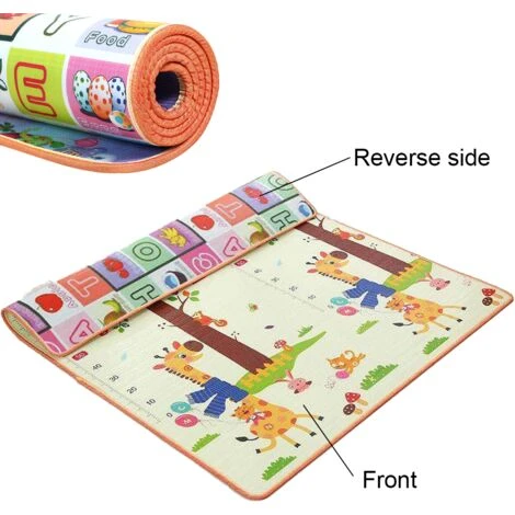 Tapis De Jeu En Coton Pour Bébé Tapis De Jeu Pour Bébé Tapis Rampant Pour Sol Tapis De Bébé Grand Super Doux Extra épais (0,5 Cm), Surface En Peluche Pliable Antidérapant Non Toxique, Style 1 6 Tapis De Jeu En Coton Pour Bébé Tapis De Jeu Pour Bébé Tapis Rampant Pour Sol Tapis De Bébé Grand Super Doux Extra épais (0,5 Cm), Surface En Peluche Pliable Antidérapant Non Toxique, Style 1 – Image 4