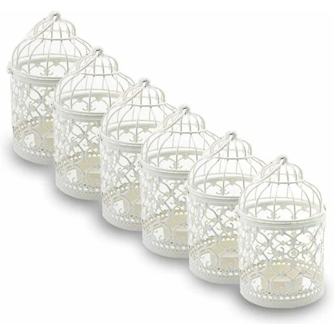 Cage À Oiseaux En Métal Lanterne Décorative Bougie Photophore Lanterne Maison De Mariage Décoration De Table Fer Bougie Bougeoir Lanterne Suspendue (6 X Blanc) 3 Cage À Oiseaux En Métal Lanterne Décorative Bougie Photophore Lanterne Maison De Mariage Décoration De Table Fer Bougie Bougeoir Lanterne Suspendue (6 X Blanc)