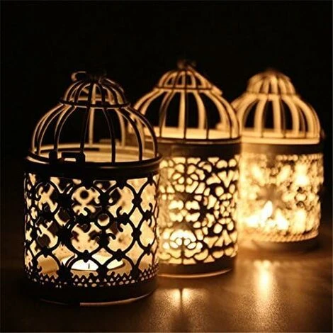 Cage À Oiseaux En Métal Lanterne Décorative Bougie Photophore Lanterne Maison De Mariage Décoration De Table Fer Bougie Bougeoir Lanterne Suspendue (6 X Blanc) 5 Cage À Oiseaux En Métal Lanterne Décorative Bougie Photophore Lanterne Maison De Mariage Décoration De Table Fer Bougie Bougeoir Lanterne Suspendue (6 X Blanc) – Image 3