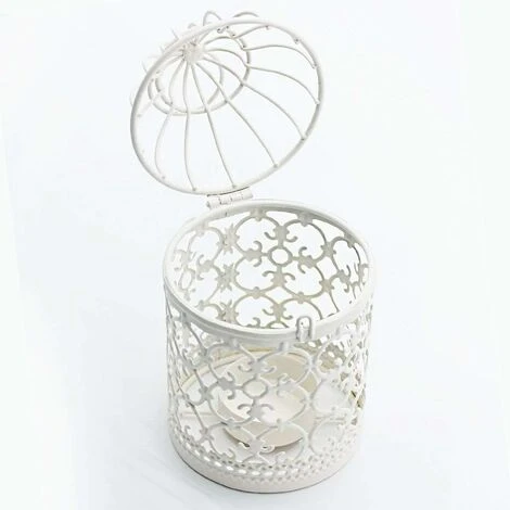 Cage À Oiseaux En Métal Lanterne Décorative Bougie Photophore Lanterne Maison De Mariage Décoration De Table Fer Bougie Bougeoir Lanterne Suspendue (6 X Blanc) 6 Cage À Oiseaux En Métal Lanterne Décorative Bougie Photophore Lanterne Maison De Mariage Décoration De Table Fer Bougie Bougeoir Lanterne Suspendue (6 X Blanc) – Image 4
