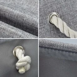 Paniers De Rangement Pliable En Tissu De Lin Coton Avec Poignées Tissées, Boîte De Rangement Pour Bureau Maison Jouets Organisateur 2 Pièces (Gris, M: 36x26x16cm) -ATMOSPHERA || VIDAXL || Safavieh Soldes 97517365 3