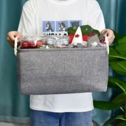 Paniers De Rangement Pliable En Tissu De Lin Coton Avec Poignées Tissées, Boîte De Rangement Pour Bureau Maison Jouets Organisateur 2 Pièces (Gris, M: 36x26x16cm) -ATMOSPHERA || VIDAXL || Safavieh Soldes 97517365 5