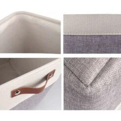 Lot De 3 Paniers De Rangement, Boîte De Rangement Pliable Avec Poignée, Caisse De Rangement En Tissu Pour Vêtements, Livres, Jouets, Maison (Gris/Blanc, Small) 11 Lot De 3 Paniers De Rangement, Boîte De Rangement Pliable Avec Poignée, Caisse De Rangement En Tissu Pour Vêtements, Livres, Jouets, Maison (Gris/Blanc, Small) -ATMOSPHERA || VIDAXL || Safavieh Soldes 97518137 5